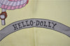 Authentic HERMES Carre 90 Scarf "HELLO DOLLY" Silk Yellow 9177C