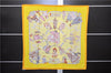 Authentic HERMES Carre 90 Scarf "HELLO DOLLY" Silk Yellow 9177C