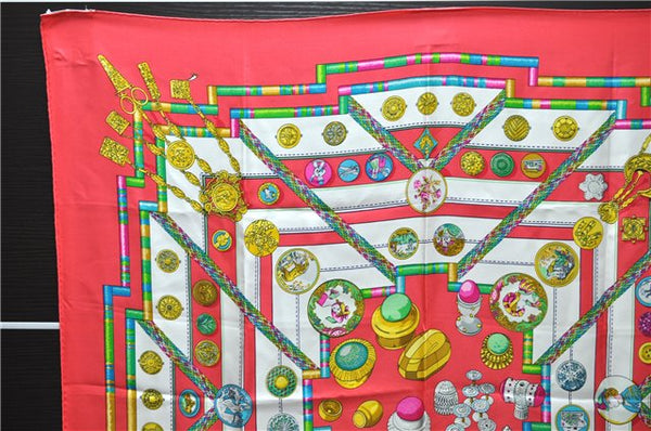 Authentic HERMES Carre 90 Scarf "Petite main" Silk Red 9178C