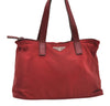 Authentic PRADA Vintage Nylon Tessuto Leather Shoulder Hand Bag Purse Red 9179F