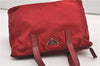 Authentic PRADA Vintage Nylon Tessuto Leather Shoulder Hand Bag Purse Red 9179F