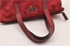 Authentic PRADA Vintage Nylon Tessuto Leather Shoulder Hand Bag Purse Red 9179F