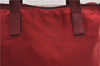 Authentic PRADA Vintage Nylon Tessuto Leather Shoulder Hand Bag Purse Red 9179F