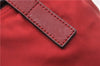 Authentic PRADA Vintage Nylon Tessuto Leather Shoulder Hand Bag Purse Red 9179F
