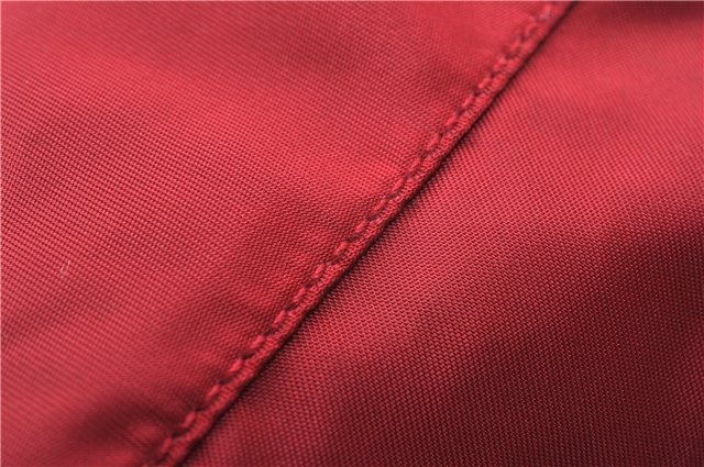Authentic PRADA Vintage Nylon Tessuto Leather Shoulder Hand Bag Purse Red 9179F