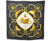 Authentic HERMES Carre 90 Scarf "SPRINGS" Silk Black 9183D