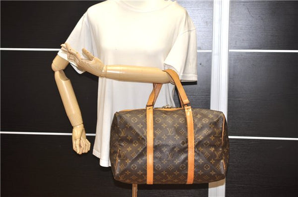 Authentic Louis Vuitton Monogram Sac Souple 35 Hand Boston Bag M41626 LV 9183F