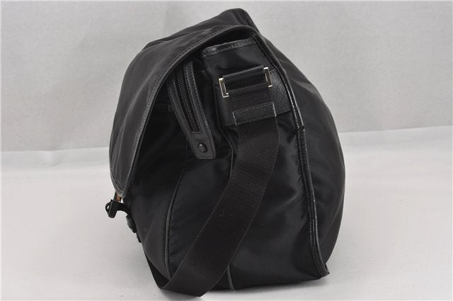 Authentic PRADA Nylon Tessuto Leather Shoulder Cross Body Bag Black 9188F