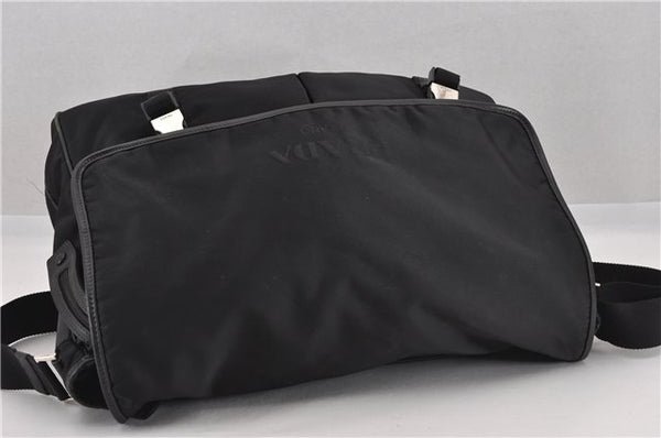 Authentic PRADA Nylon Tessuto Leather Shoulder Cross Body Bag Black 9188F
