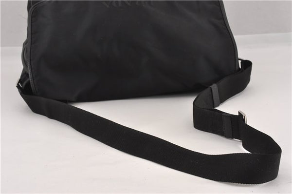 Authentic PRADA Nylon Tessuto Leather Shoulder Cross Body Bag Black 9188F