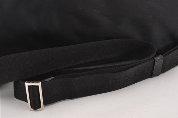 Authentic PRADA Nylon Tessuto Leather Shoulder Cross Body Bag Black 9188F