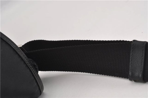 Authentic PRADA Nylon Tessuto Leather Shoulder Cross Body Bag Black 9188F