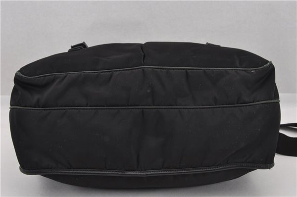 Authentic PRADA Nylon Tessuto Leather Shoulder Cross Body Bag Black 9188F