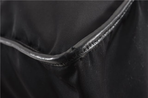 Authentic PRADA Nylon Tessuto Leather Shoulder Cross Body Bag Black 9188F