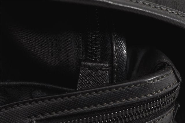 Authentic PRADA Nylon Tessuto Leather Shoulder Cross Body Bag Black 9188F