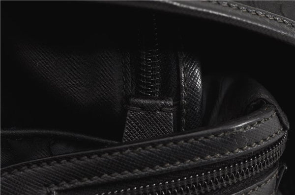 Authentic PRADA Nylon Tessuto Leather Shoulder Cross Body Bag Black 9188F