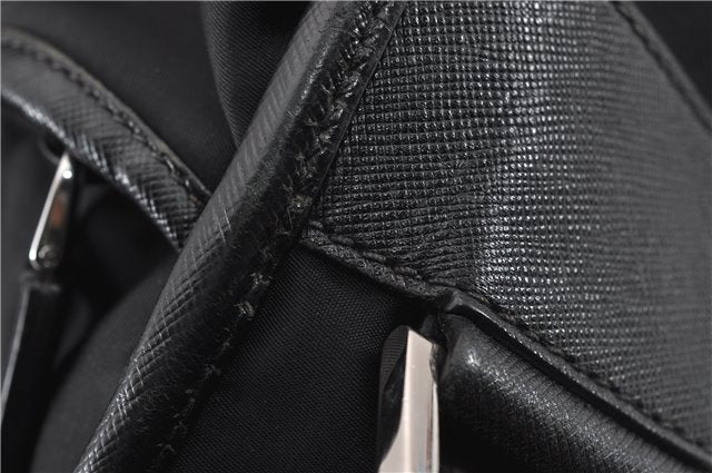 Authentic PRADA Nylon Tessuto Leather Shoulder Cross Body Bag Black 9188F