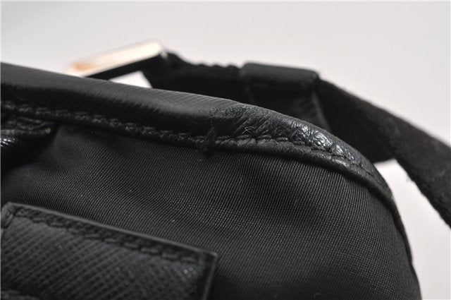 Authentic PRADA Nylon Tessuto Leather Shoulder Cross Body Bag Black 9188F