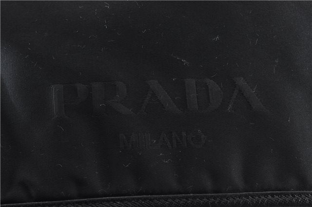 Authentic PRADA Nylon Tessuto Leather Shoulder Cross Body Bag Black 9188F