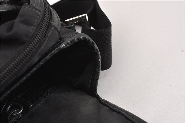 Authentic PRADA Nylon Tessuto Leather Shoulder Cross Body Bag Black 9188F