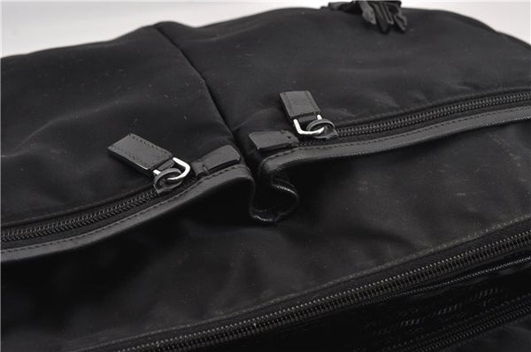 Authentic PRADA Nylon Tessuto Leather Shoulder Cross Body Bag Black 9188F