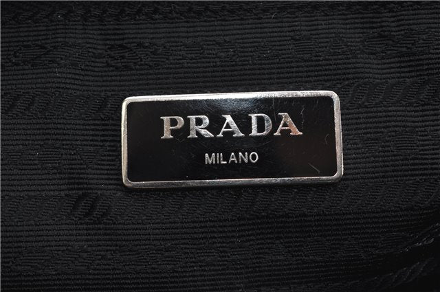 Authentic PRADA Nylon Tessuto Leather Shoulder Cross Body Bag Black 9188F