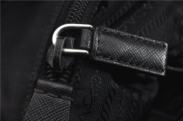 Authentic PRADA Nylon Tessuto Leather Shoulder Cross Body Bag Black 9188F