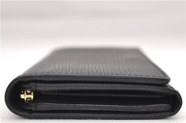 Authentic Louis Vuitton Epi Portefeuille Tresor Wallet Black M63972 LV 9193D