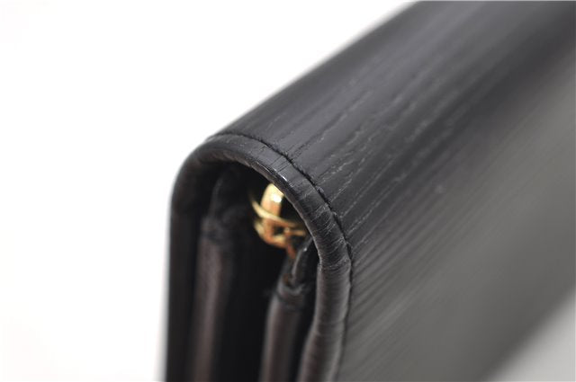 Authentic Louis Vuitton Epi Portefeuille Tresor Wallet Black M63972 LV 9193D