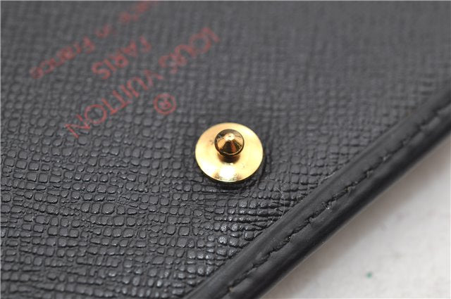 Authentic Louis Vuitton Epi Portefeuille Tresor Wallet Black M63972 LV 9193D