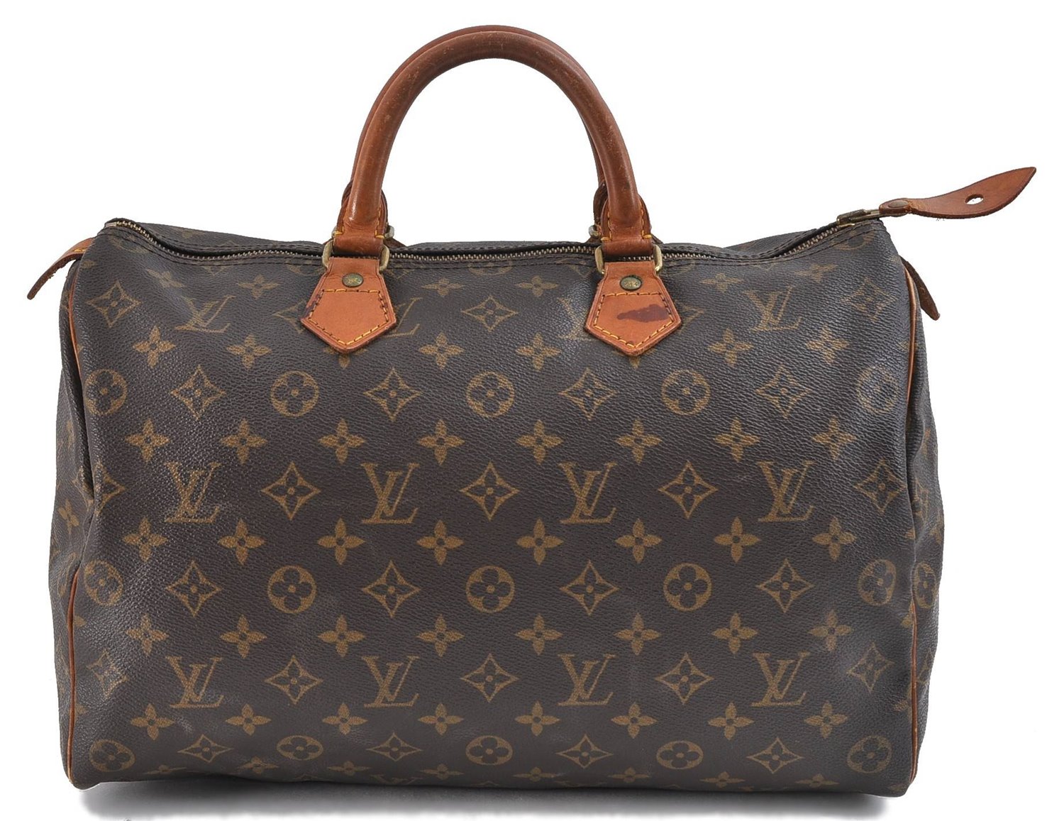 Authentic Louis Vuitton Monogram Speedy 35 Hand Bag M41524 LV 9195C