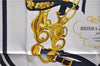 Authentic HERMES Carre 90 Scarf "BRIDES de GALA par" Silk Navy Paper Bag 9196D