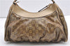 Authentic GUCCI GG Crystal Abbey Shoulder Bag PVC Leather 190525 Brown 9197F