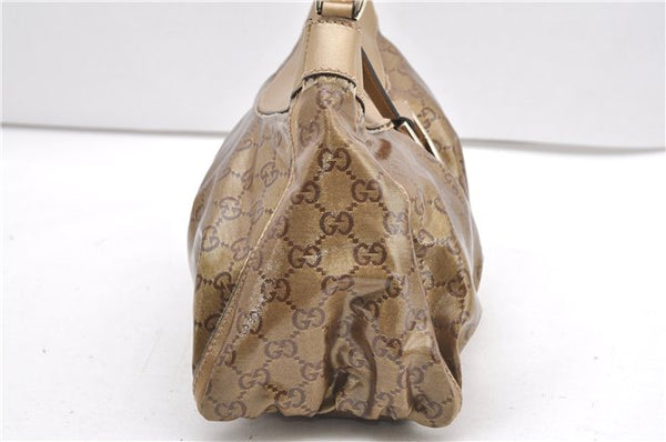 Authentic GUCCI GG Crystal Abbey Shoulder Bag PVC Leather 190525 Brown 9197F