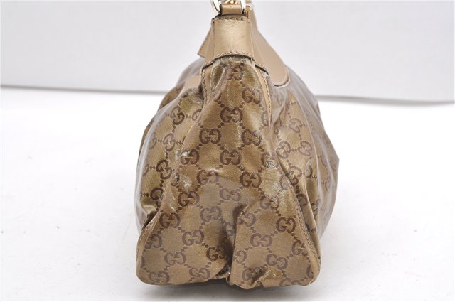 Authentic GUCCI GG Crystal Abbey Shoulder Bag PVC Leather 190525 Brown 9197F