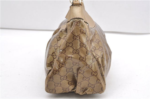 Authentic GUCCI GG Crystal Abbey Shoulder Bag PVC Leather 190525 Brown 9197F