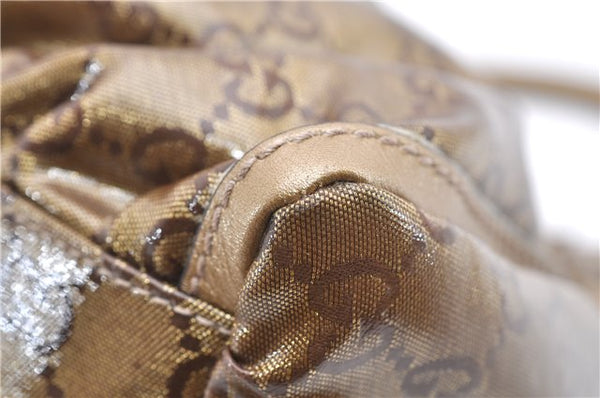 Authentic GUCCI GG Crystal Abbey Shoulder Bag PVC Leather 190525 Brown 9197F