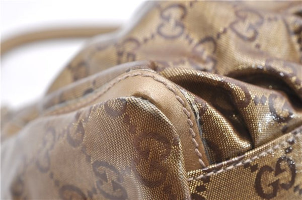 Authentic GUCCI GG Crystal Abbey Shoulder Bag PVC Leather 190525 Brown 9197F