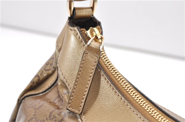 Authentic GUCCI GG Crystal Abbey Shoulder Bag PVC Leather 190525 Brown 9197F