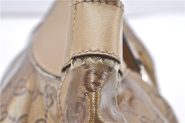 Authentic GUCCI GG Crystal Abbey Shoulder Bag PVC Leather 190525 Brown 9197F