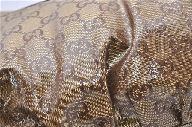 Authentic GUCCI GG Crystal Abbey Shoulder Bag PVC Leather 190525 Brown 9197F