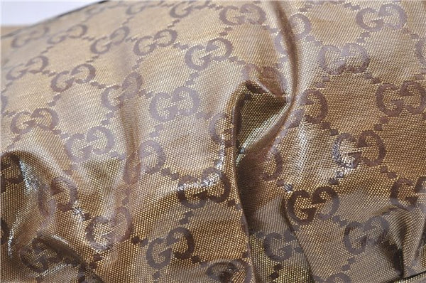 Authentic GUCCI GG Crystal Abbey Shoulder Bag PVC Leather 190525 Brown 9197F