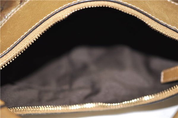 Authentic GUCCI GG Crystal Abbey Shoulder Bag PVC Leather 190525 Brown 9197F