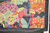 Authentic HERMES Carre 90 Scarf "ART DES STEPPES" Silk Black 9199D