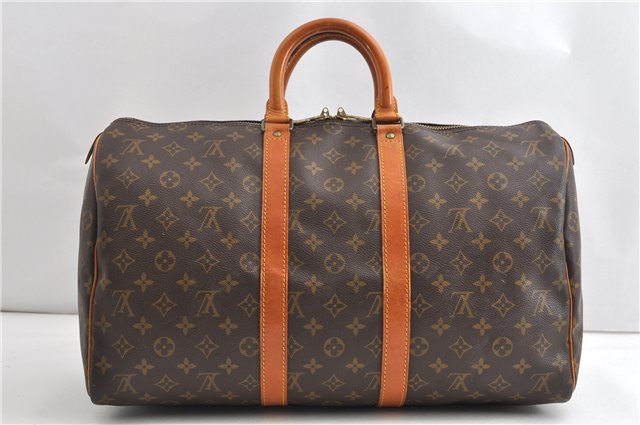 Authentic Louis Vuitton Monogram Keepall 45 Travel Boston Bag M41428 LV 9199F