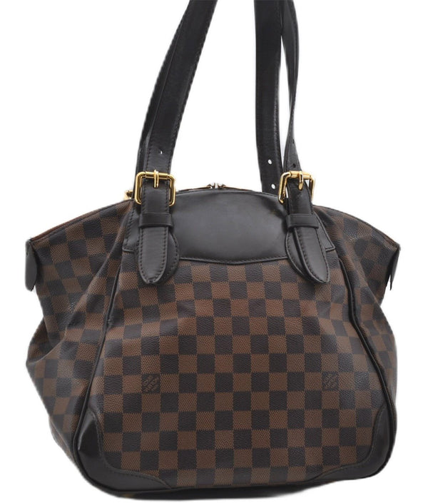 Authentic Louis Vuitton Damier Verona MM Shoulder Boston Bag N41118 LV 9201E