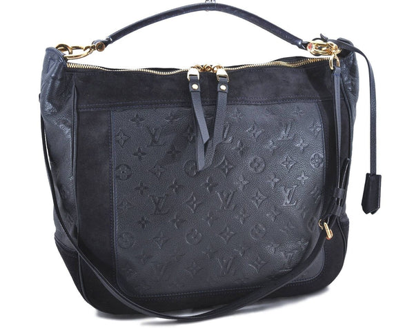 LOUIS VUITTON Monogram Empreinte Audacieuse MM Shoulder Bag M40589 Blue 9204B