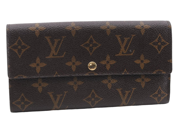 Authentic Louis Vuitton Monogram Portefeuille Sarah Purse Wallet M61734 LV 9213D