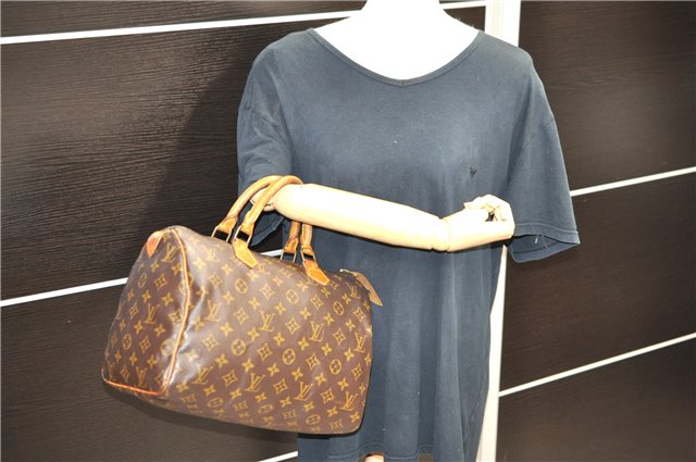 Authentic Louis Vuitton Monogram Speedy 30 Hand Bag Purse M41526 LV 9221C