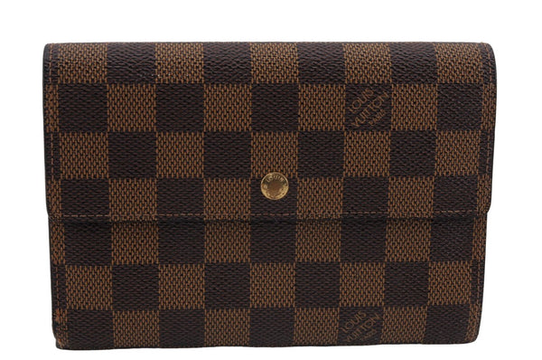 Authentic Louis Vuitton Damier Porte Tresor Etui Papier Wallet N61202 LV 9222D